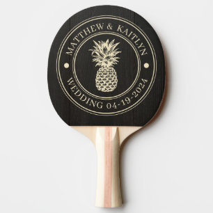 Dunkle Schwarze Holz Ananas Hochzeitsnamen Tischtennis Schläger