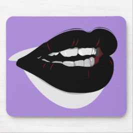 Dunkle schwarze Lipstick-Lippen Mousepad