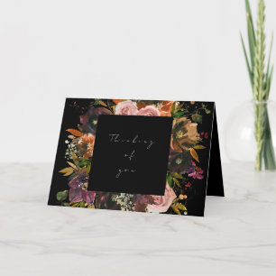 Dunkle schwarze Moody Herbstfallen Denken Sie an I Dankeskarte