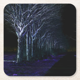 Dunkle Seite 10 Küste Rechteckiger Pappuntersetzer