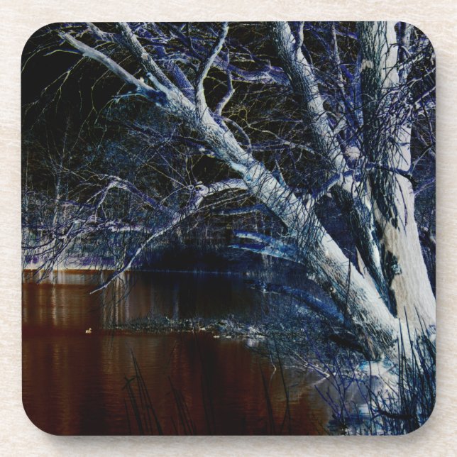 Dunkle Seite 7 Küste Getränkeuntersetzer (Vorderseite)