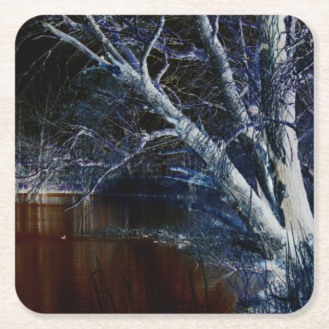 Dunkle Seite 7 Küste Rechteckiger Pappuntersetzer (Vorderseite)