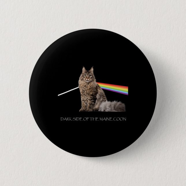 Dunkle Seite der Maine Coon Cat Lover Button (Vorderseite)