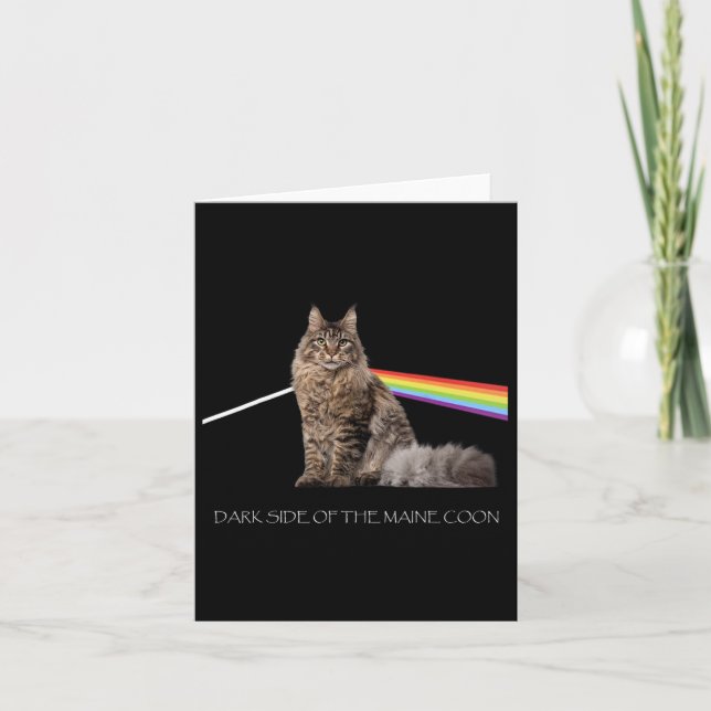Dunkle Seite der Maine Coon Cat Lover Karte (Vorderseite)