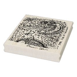 Dunkle Seite des Mondes Buchzeichen Holzkunst Brie Gummistempel