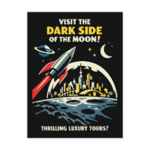 Dunkle Seite Mond Postkarte im Vintage Art Deco St