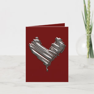 Dunkle Silver Heart Valentines Feiertagskarte