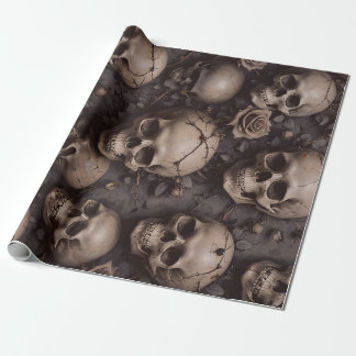 Dunkle Skulls Wrapping Paper Geschenkpapier