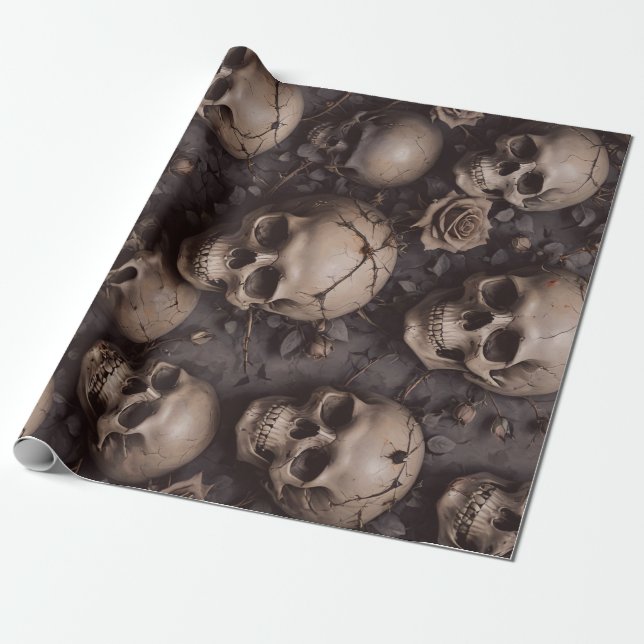 Dunkle Skulls Wrapping Paper Geschenkpapier (Ungerollt)