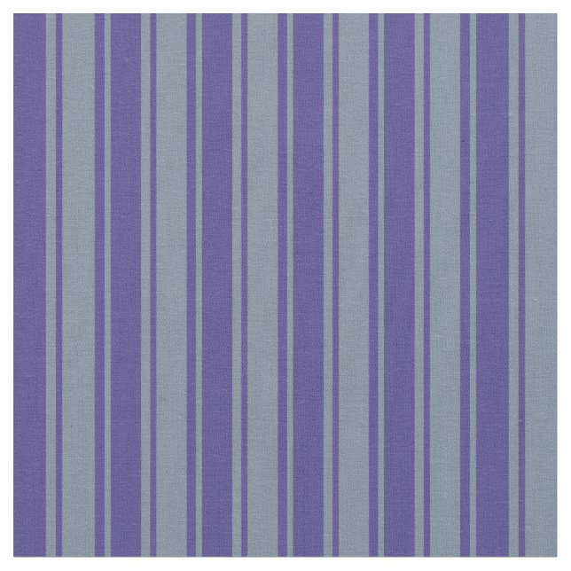 Dunkle Slate Blue & Light Slate Grau farbige Linie Stoff (Nahaufnahme)