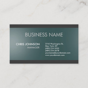 Dunkle Slate Grau Schlichte moderne Business Card Visitenkarte