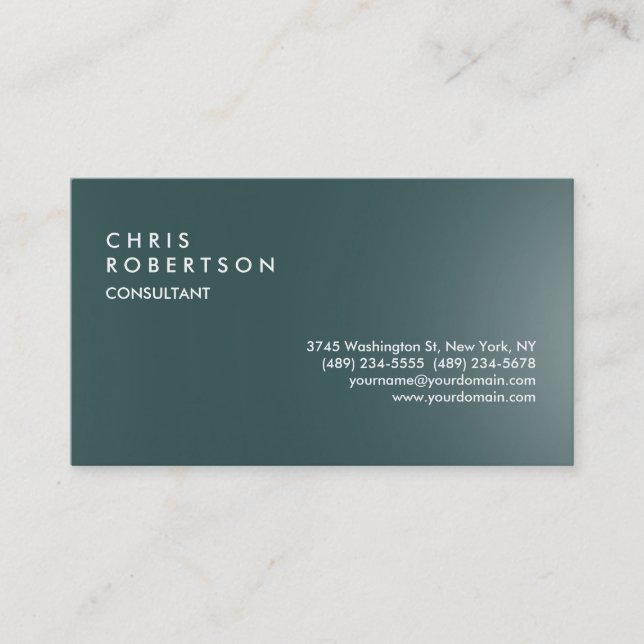 Dunkle Slate Gray Modern Creative Business Card Visitenkarte (Vorderseite)