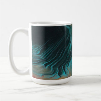 Dunkle Smaragd-Ozeanwellen-Tasse Kaffeetasse