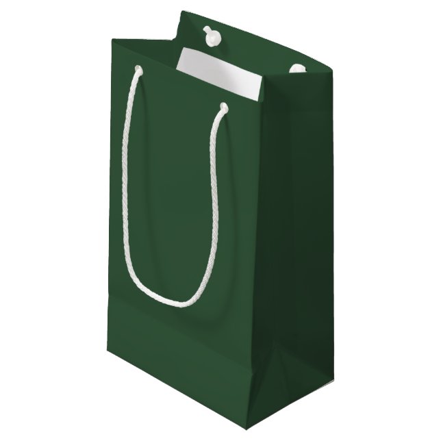 Dunkle Smaragdgrüne Solid-Farbe Kleine Geschenktüte (Vorderseite Schrägansicht)