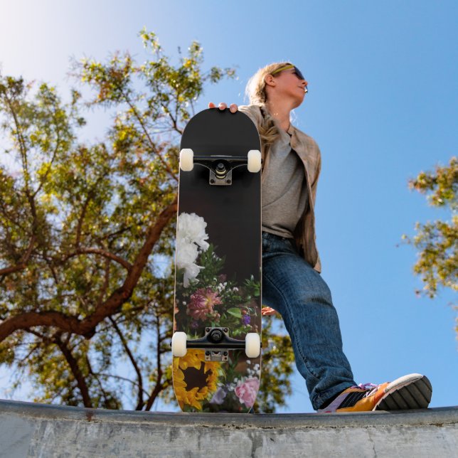 Dunkle Sonne + Sonnenblume Skateboard (Außen 1)