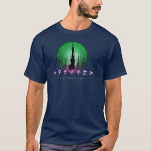 Dunkle Stadt Corespur Glyphs-Farbe T-Shirt