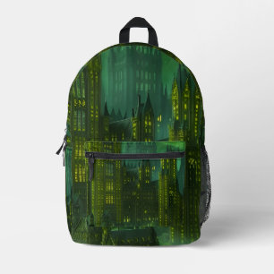 Dunkle Stadt Druckschneidetasche Bedruckter Rucksack