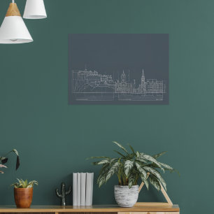 Dunkle Stadt-Skyline-Blueprint-Poster Poster