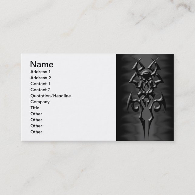 dunkle Stammes- businesscards Visitenkarte (Vorderseite)