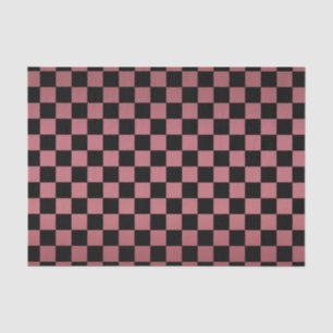 Dunkle staubige Rosen-und Schwarz-Karos Seidenpapier