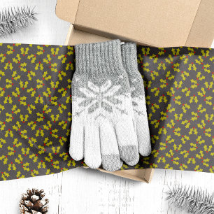 Dunkle Stechpalmenblätter und Beeren Weihnachten Seidenpapier