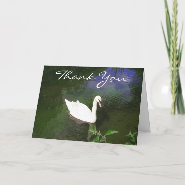 Dunkle Swan-Karte Dankeskarte (Vorderseite)