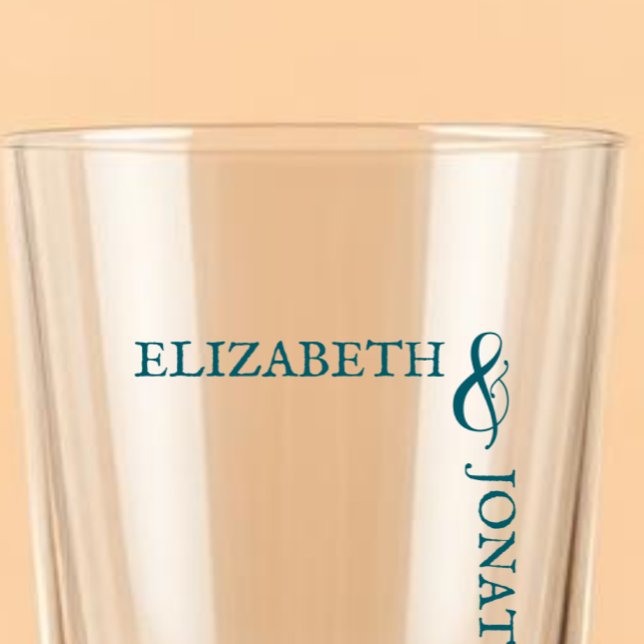 Dunkle Teal moderne Typografie Hochzeit Glas (Von Creator hochgeladen)