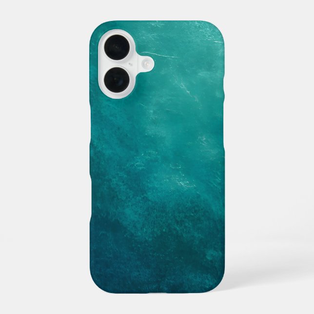 Dunkle Teal-Ombre-Textur iPhone 16 Hülle (Rückseite)