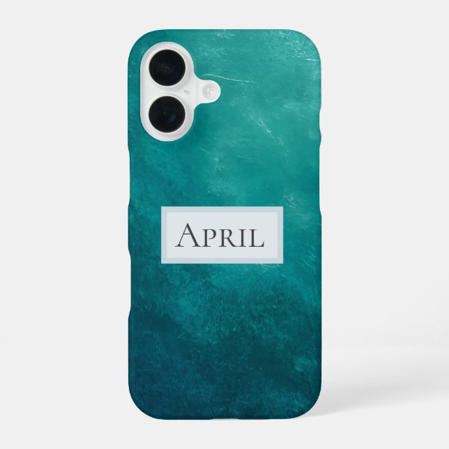 Dunkle Teal-Ombre-Textur iPhone 16 Hülle (Rückseite)
