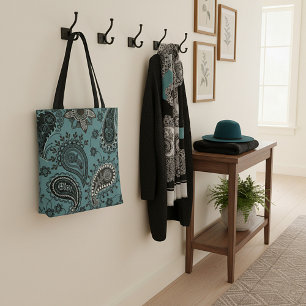 Dunkle Teal-Paisley