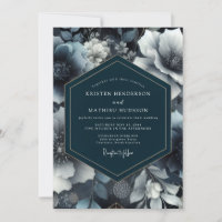 Dunkle Teal-Rätsel-Hochzeit im Winter