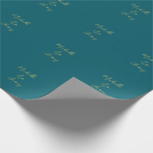 Dunkle Teal- und Goldfarben Professionell Trendig  Geschenkpapier