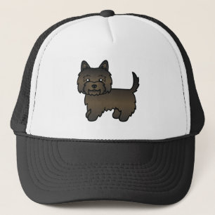 Dunkle Tigerfell-Cairn-Terrier-Cartoon-Hundezeichn Truckerkappe
