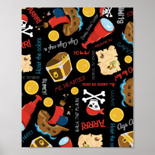 Dunkle Treasinsel Party Pirate Poster