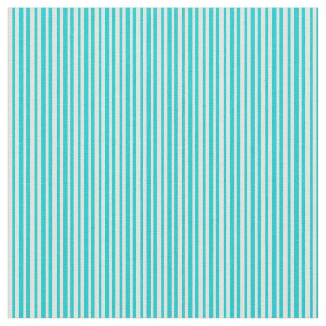 Dunkle Türkis- und hellzykfarbene Linien Stoff (Nahaufnahme)