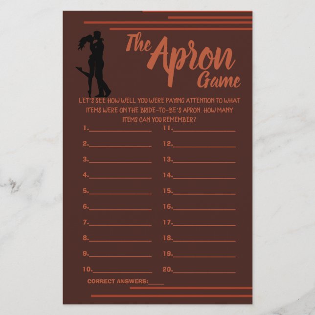 DUNKLE UND ERDIGE APRON-SPRACHKARTEN-FLYER FLYER (Vorne)