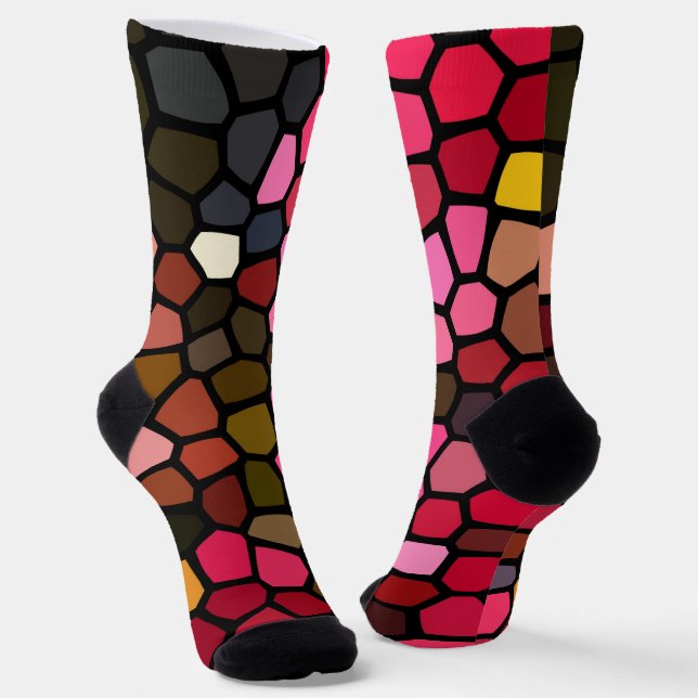 Dunkle und farbenfrohe Mosaikstrümpfe Socken (Gewinkelt)