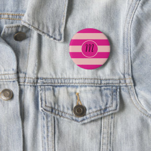 Dunkle und helle rosa Streifen Button