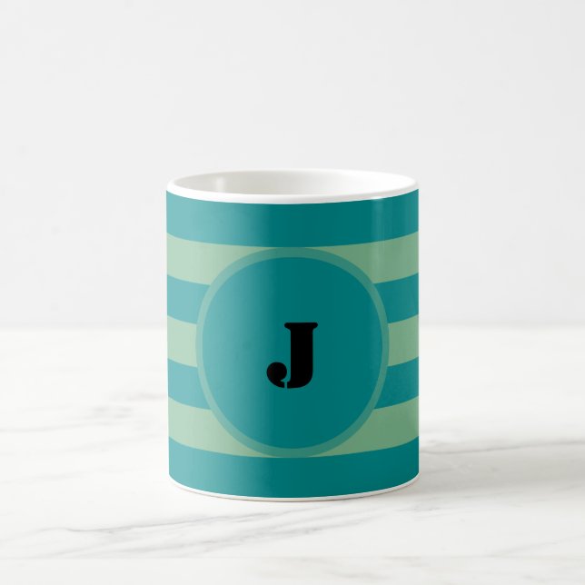 Dunkle und hellgrüne Streifen Kaffeetasse (Mittel)