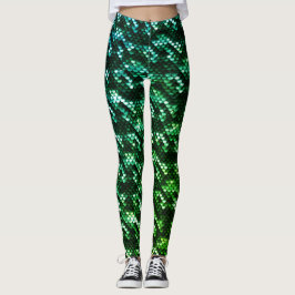 Dunkle und leicht grüne Meerjungenskala Leggings