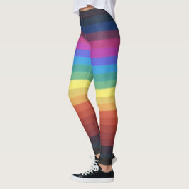 Dunkle und leichte Rainbow-Streifen Leggings