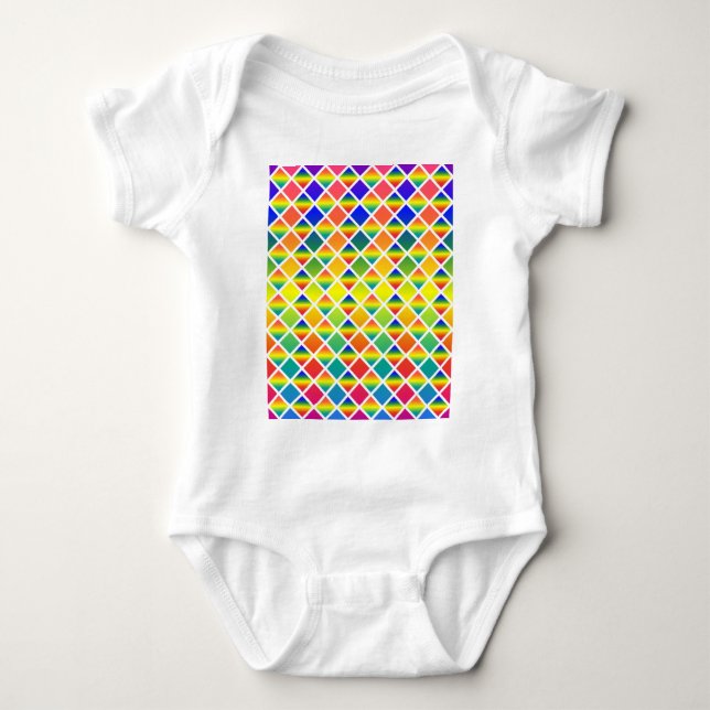 Dunkle und LIght-Regenbows (Diamond Checkered) Baby Strampler (Vorderseite)