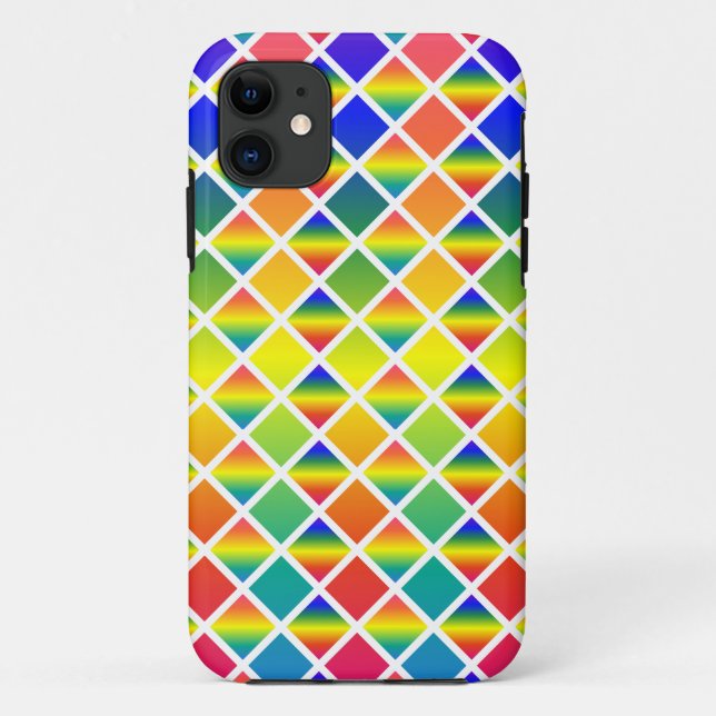 Dunkle und LIght-Regenbows (Diamond Checkered) Case-Mate iPhone Hülle (Rückseite)