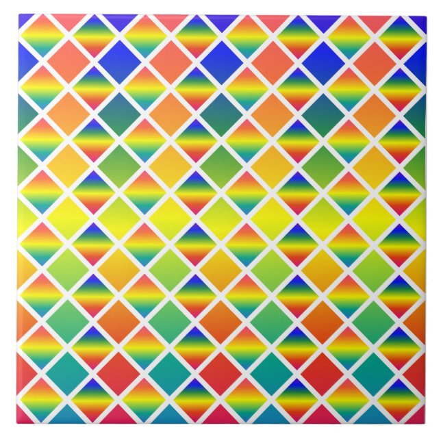 Dunkle und LIght-Regenbows (Diamond Checkered) Fliese (Vorderseite)