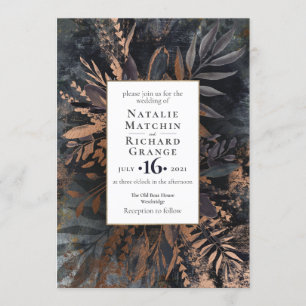 Dunkle und Moody Hochzeitsinvestition - Schwarz Einladung