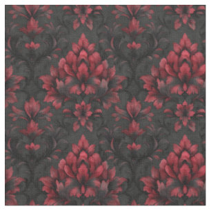 Dunkle und moody-rote und schwarze Damaskus Stoff