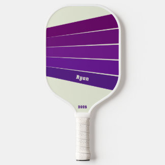 Dunkle und tiefe Lila Retrolinien Pickleball Schläger