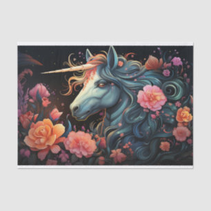 Dunkle Unicorn-Entcoupage Seidenpapier