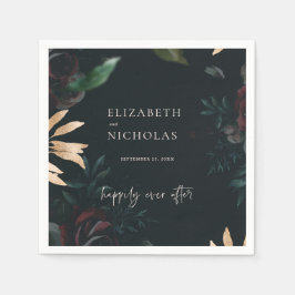 Dunkle Velvet Burgundy-Rose | Herbst Winter Weddin Serviette