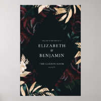 Dunkle Velvet Burgundy-Rose | Herbsthochzeit Begrü